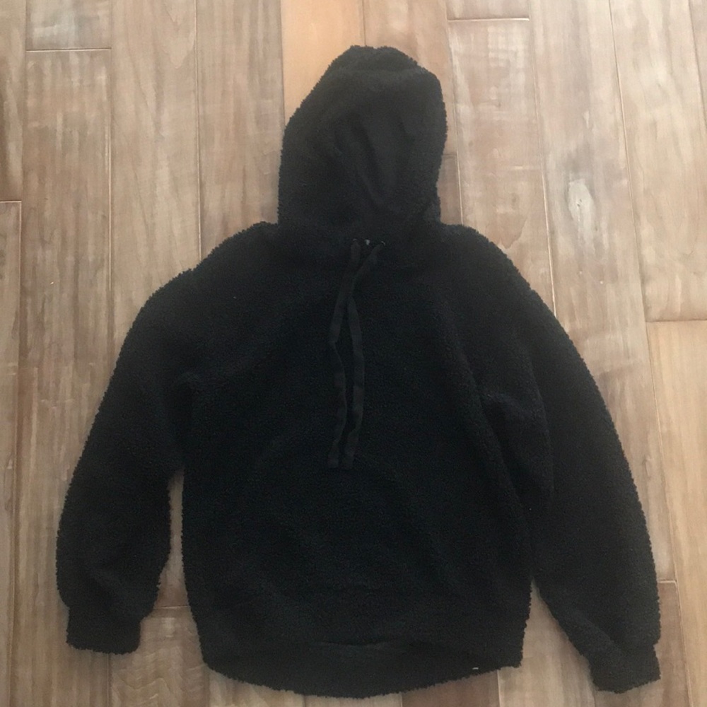 Black fuzzy hoodie